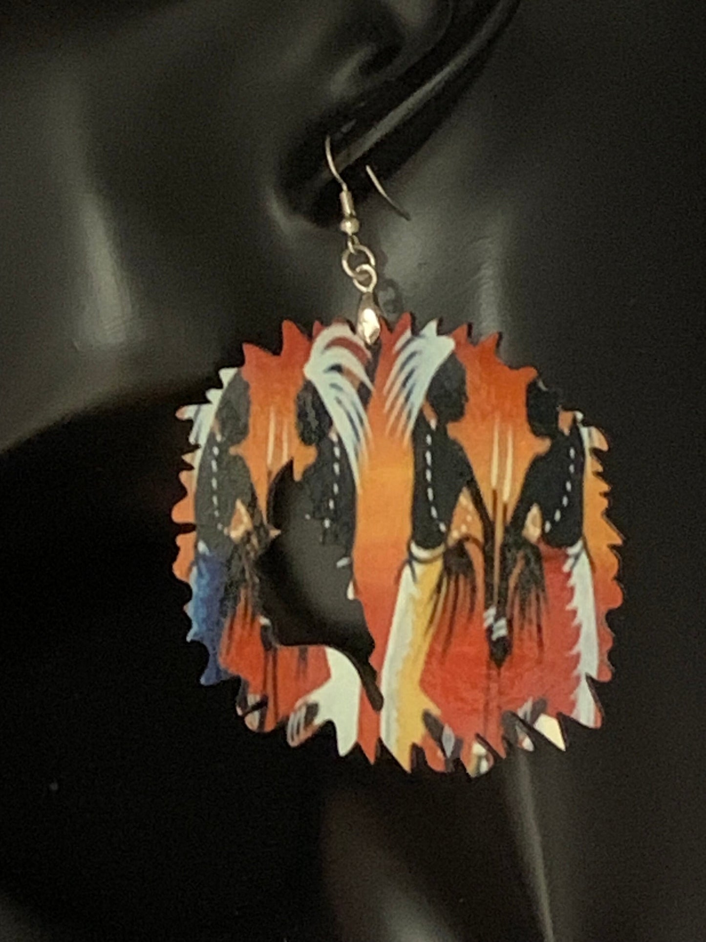 African Woman Sublimation Earrings: Hypoallergenic MDF Wood