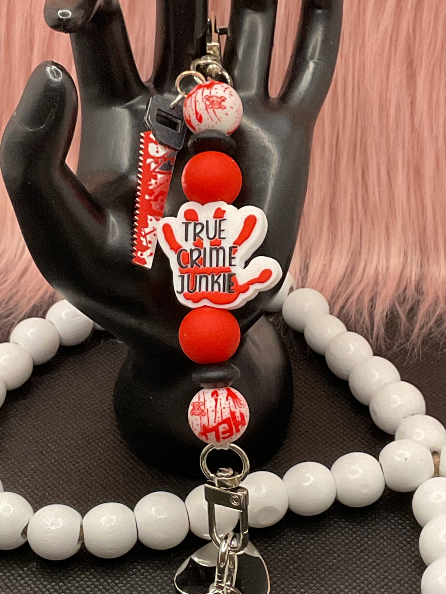 Beaded Phone Charm: Silicone Kindle Holder Strap