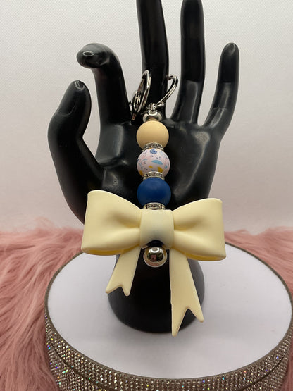 Silicone Bow Keychain/Beaded Keychain
