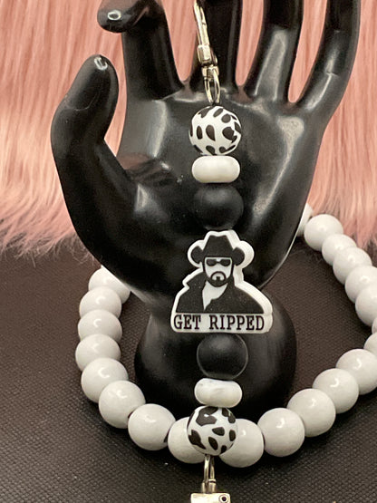 Beaded Phone Charm: Silicone Kindle Holder Strap