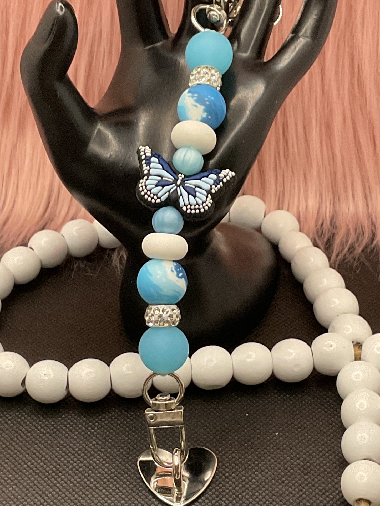 Beaded Phone Charm: Silicone Kindle Holder Strap