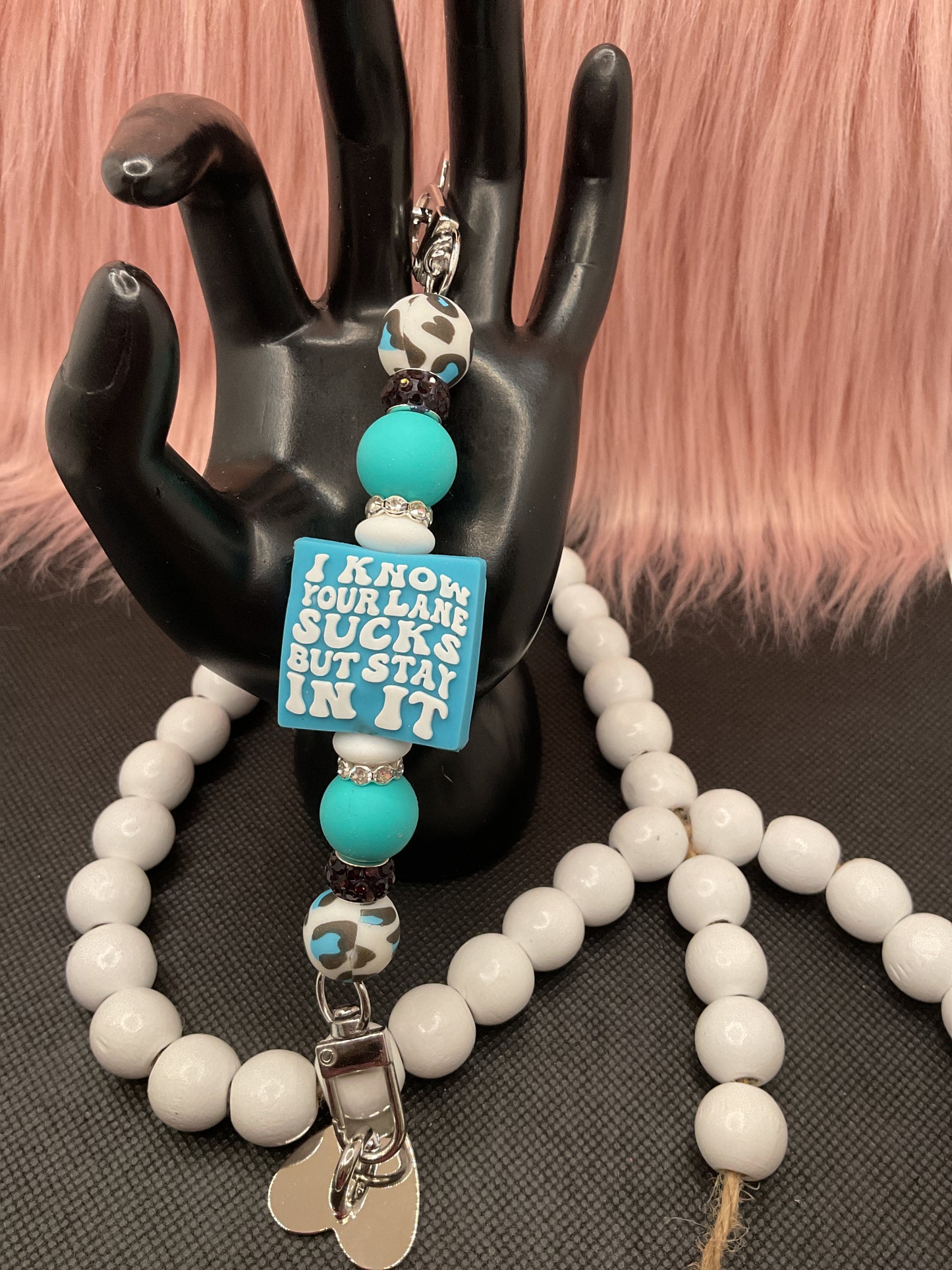 Beaded Phone Charm: Silicone Kindle Holder Strap