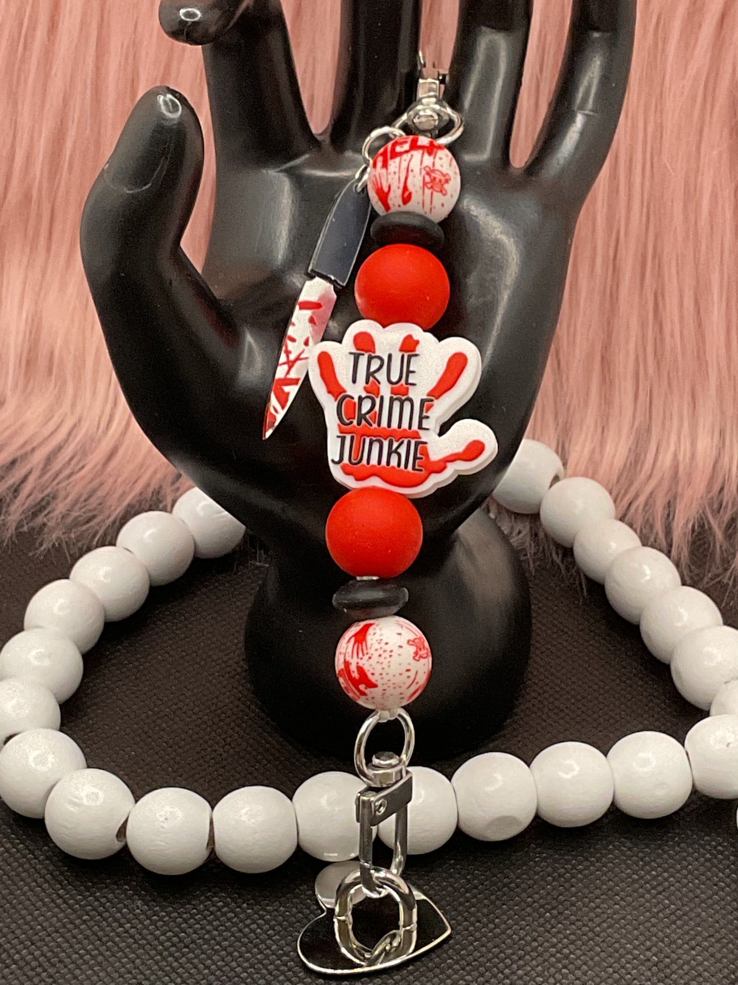 Beaded Phone Charm: Silicone Kindle Holder Strap