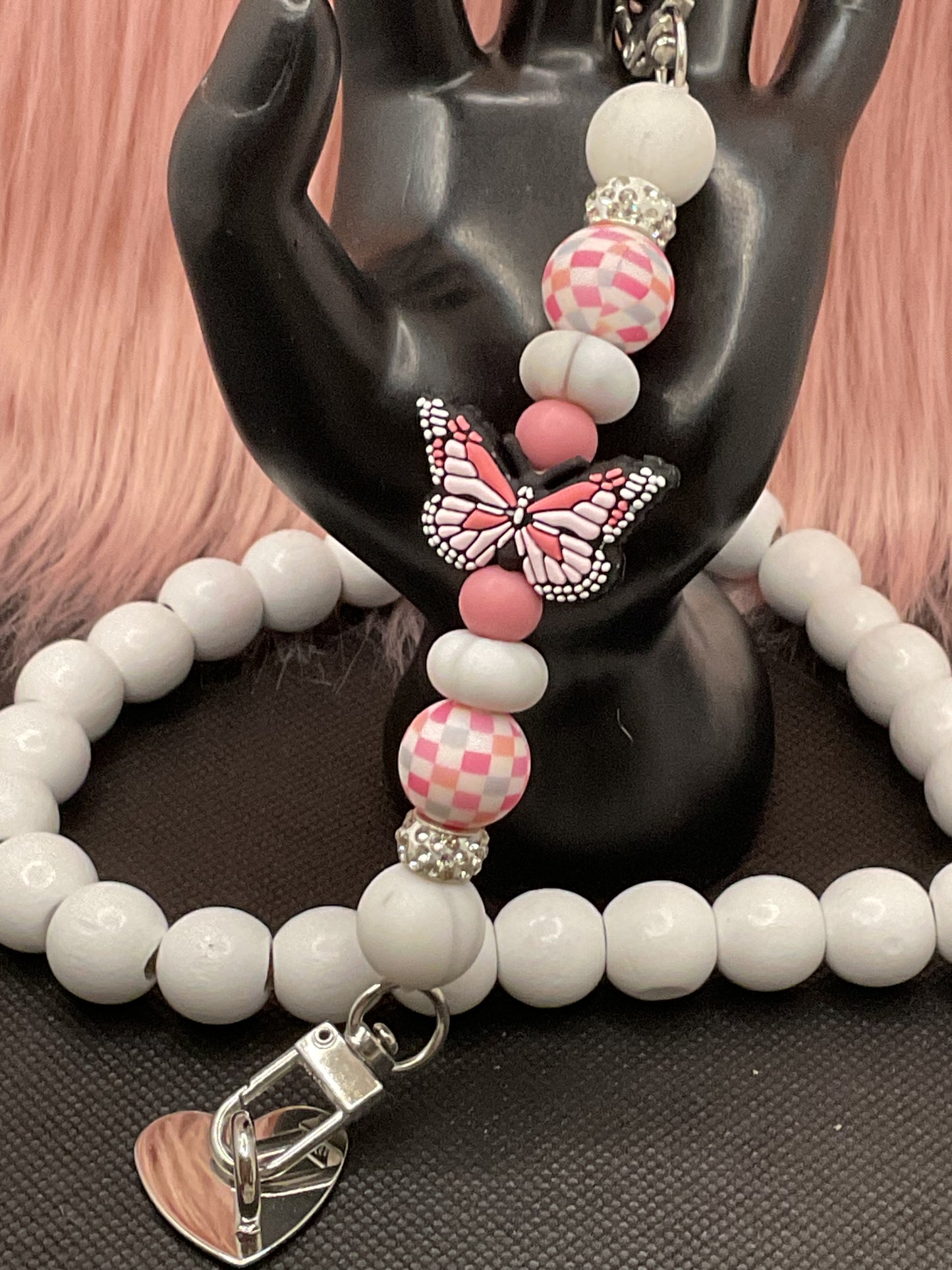 Beaded Phone Charm: Silicone Kindle Holder Strap