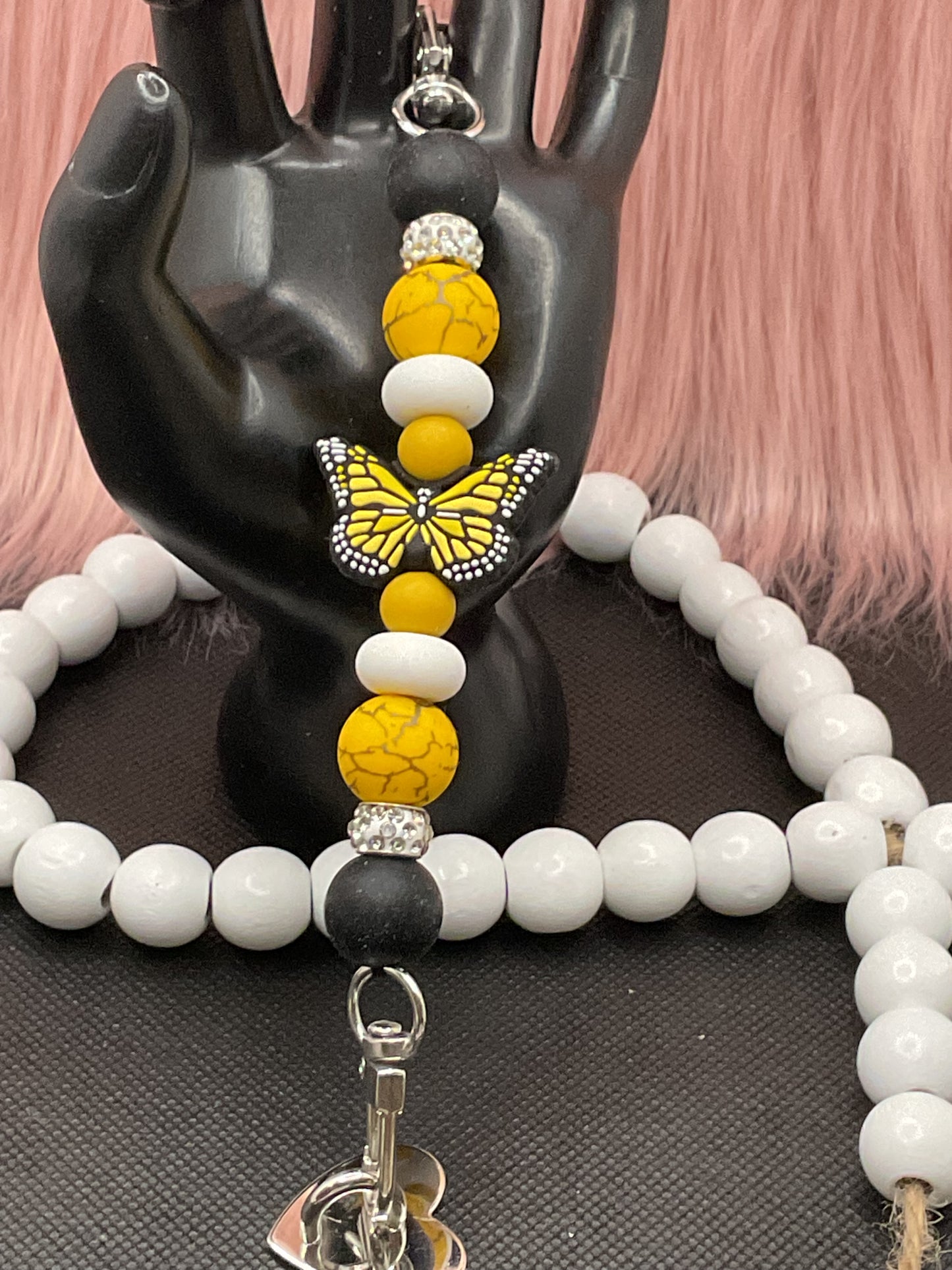 Beaded Phone Charm: Silicone Kindle Holder Strap
