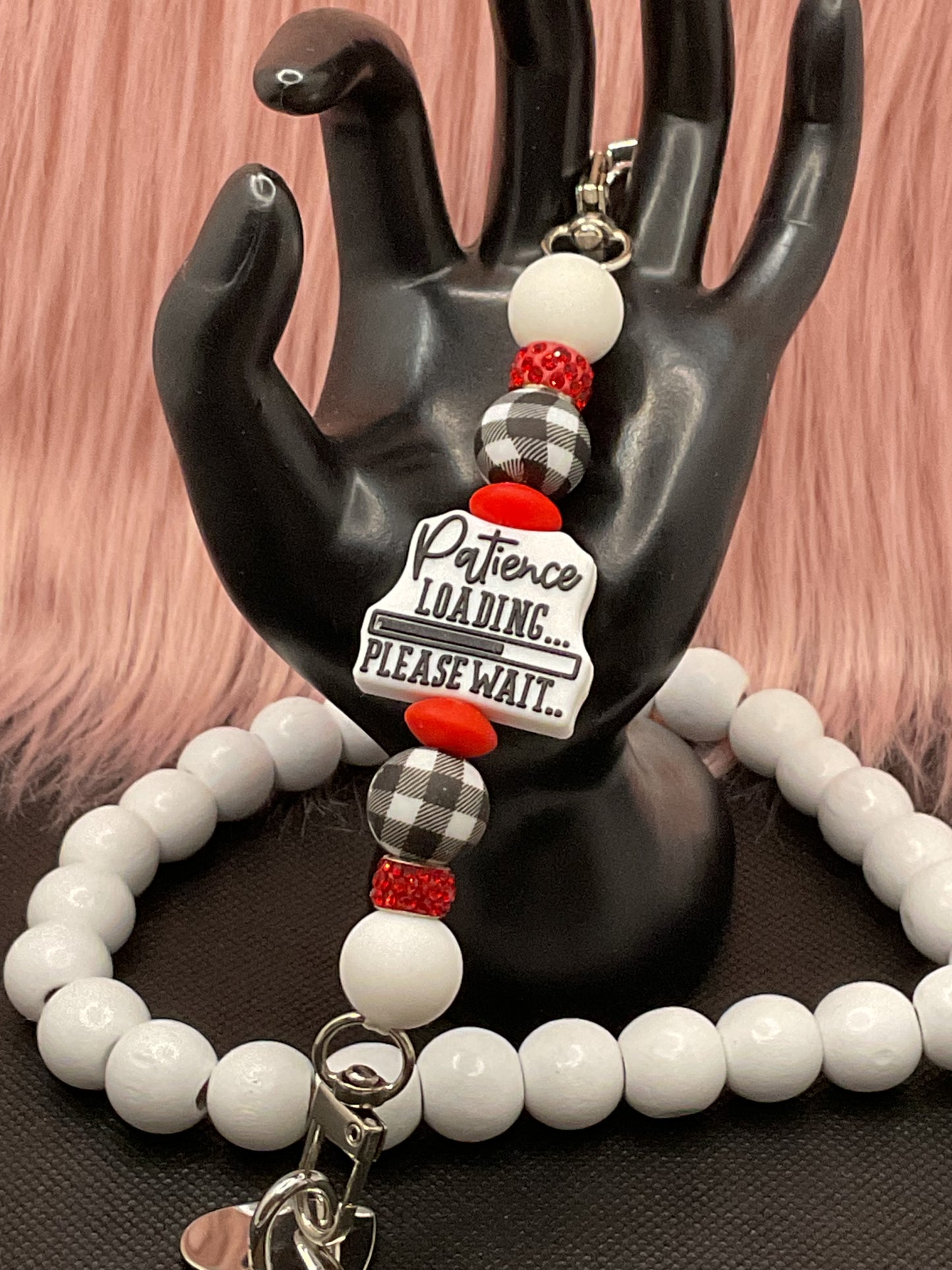 Beaded Phone Charm: Silicone Kindle Holder Strap