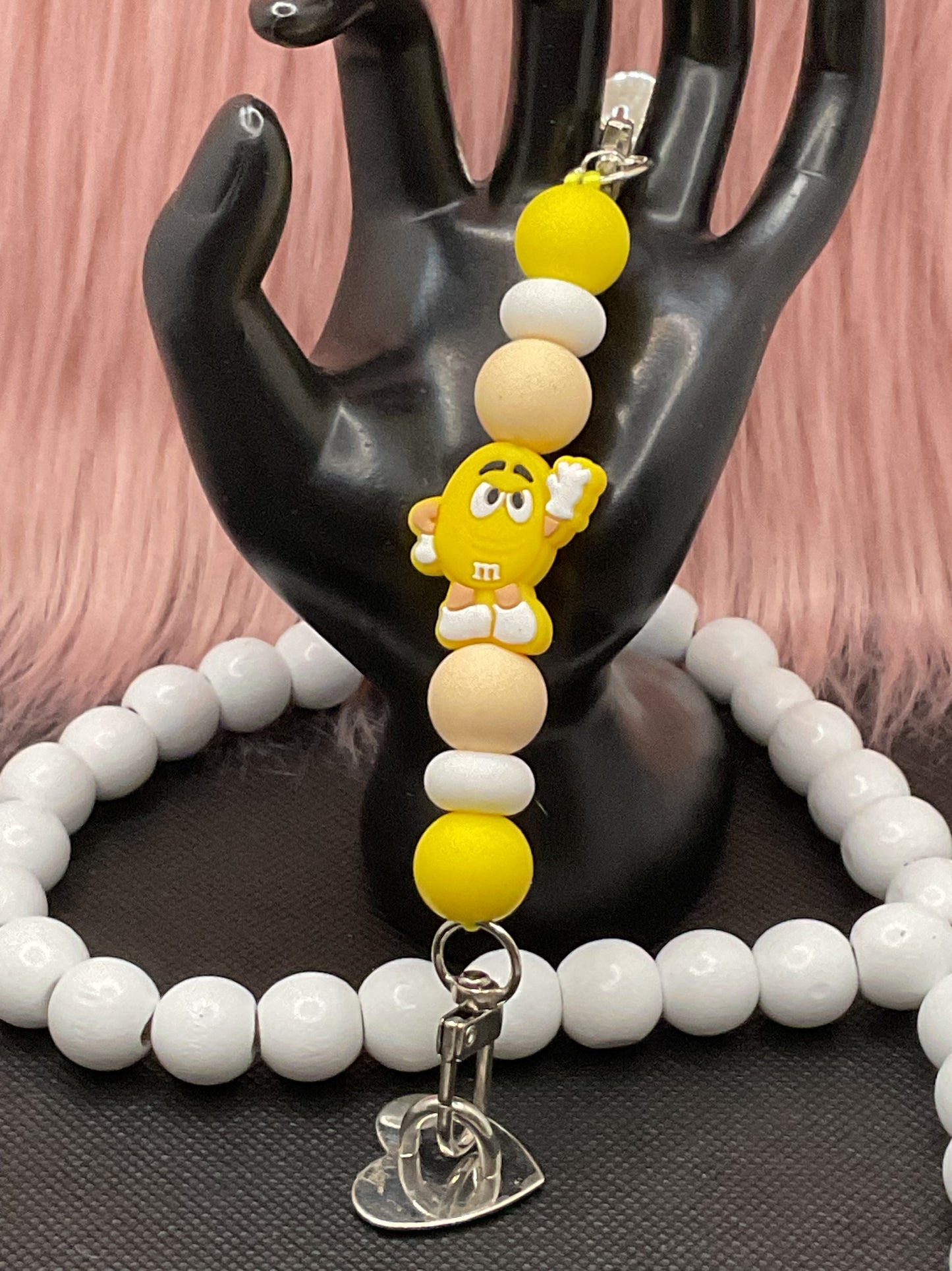 Beaded Phone Charm: Silicone Kindle Holder Strap