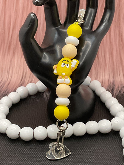 Beaded Phone Charm: Silicone Kindle Holder Strap