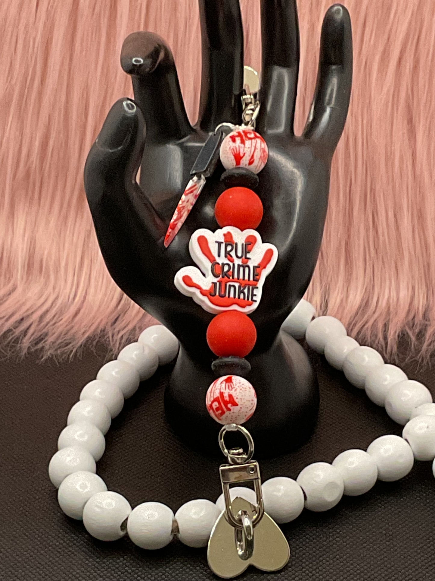 Beaded Phone Charm: Silicone Kindle Holder Strap