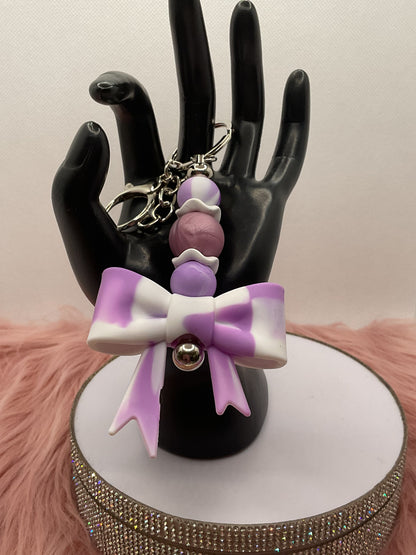 Silicone Bow Keychain/Beaded Keychain