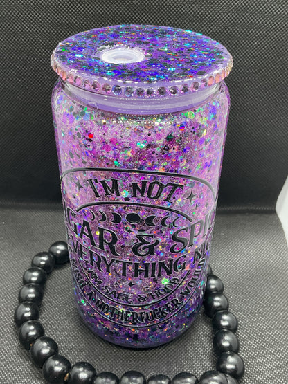 Glitter Snow Globe Tumbler: 16oz Glass Cup