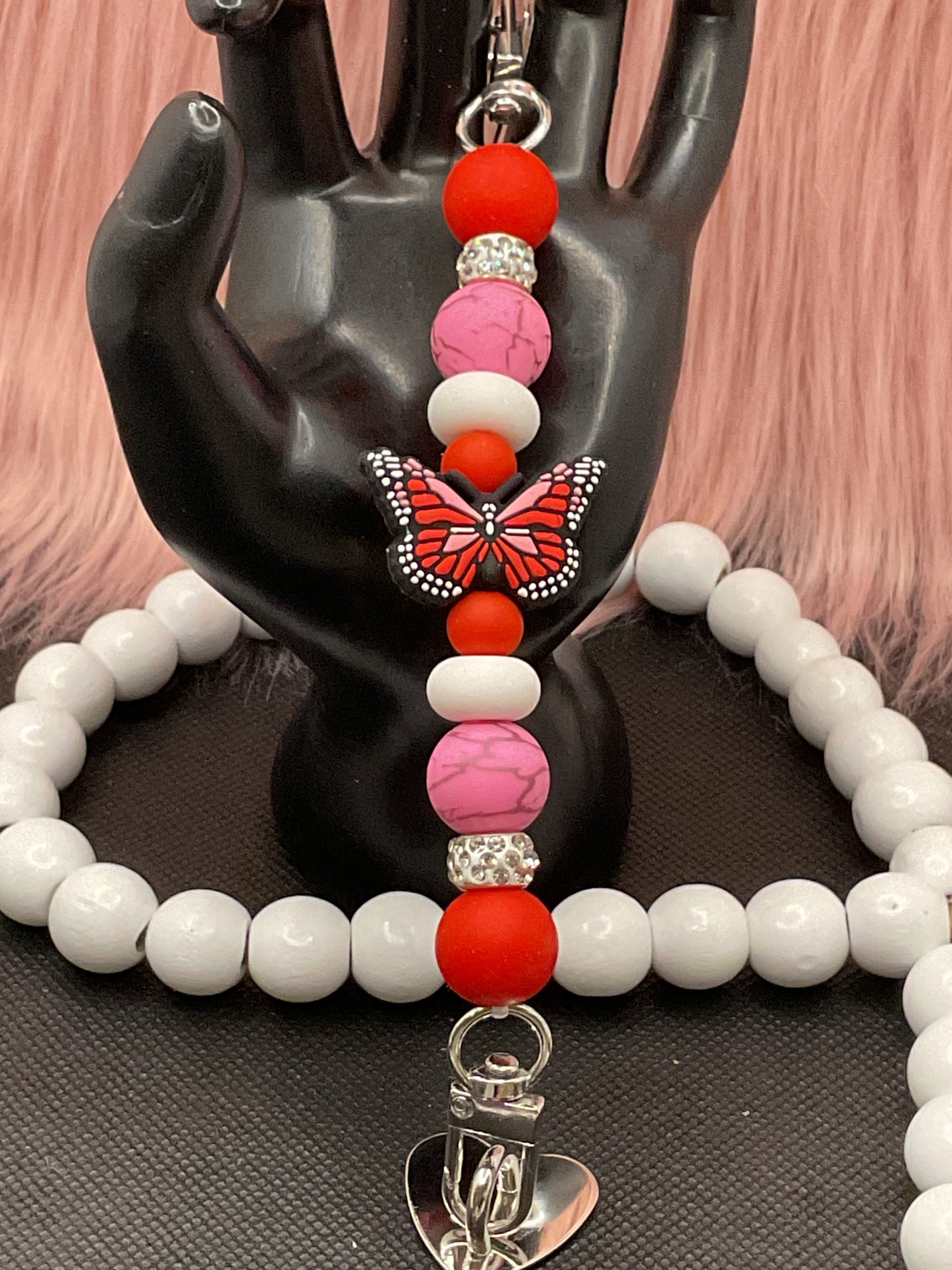 Beaded Phone Charm: Silicone Kindle Holder Strap