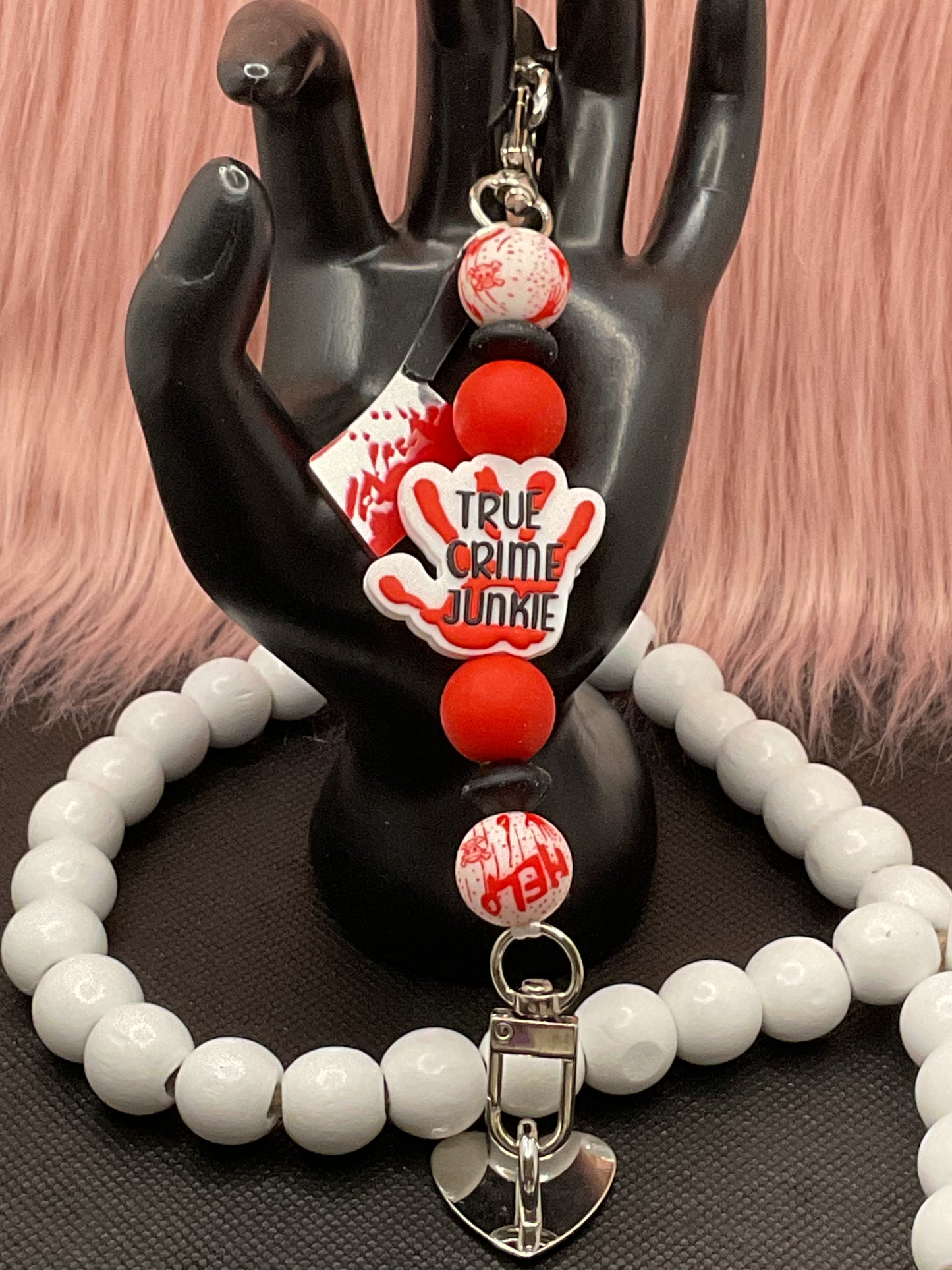 Beaded Phone Charm: Silicone Kindle Holder Strap