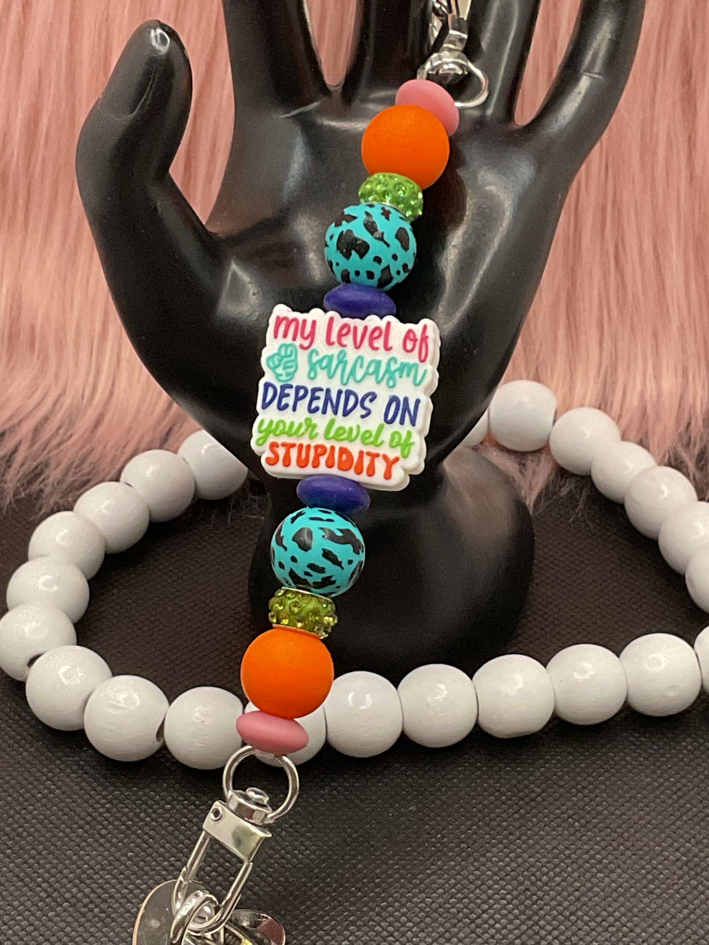 Beaded Phone Charm: Silicone Kindle Holder Strap