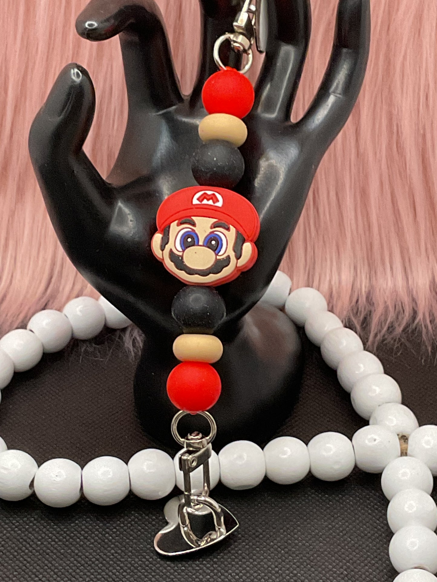 Beaded Phone Charm: Silicone Kindle Holder Strap