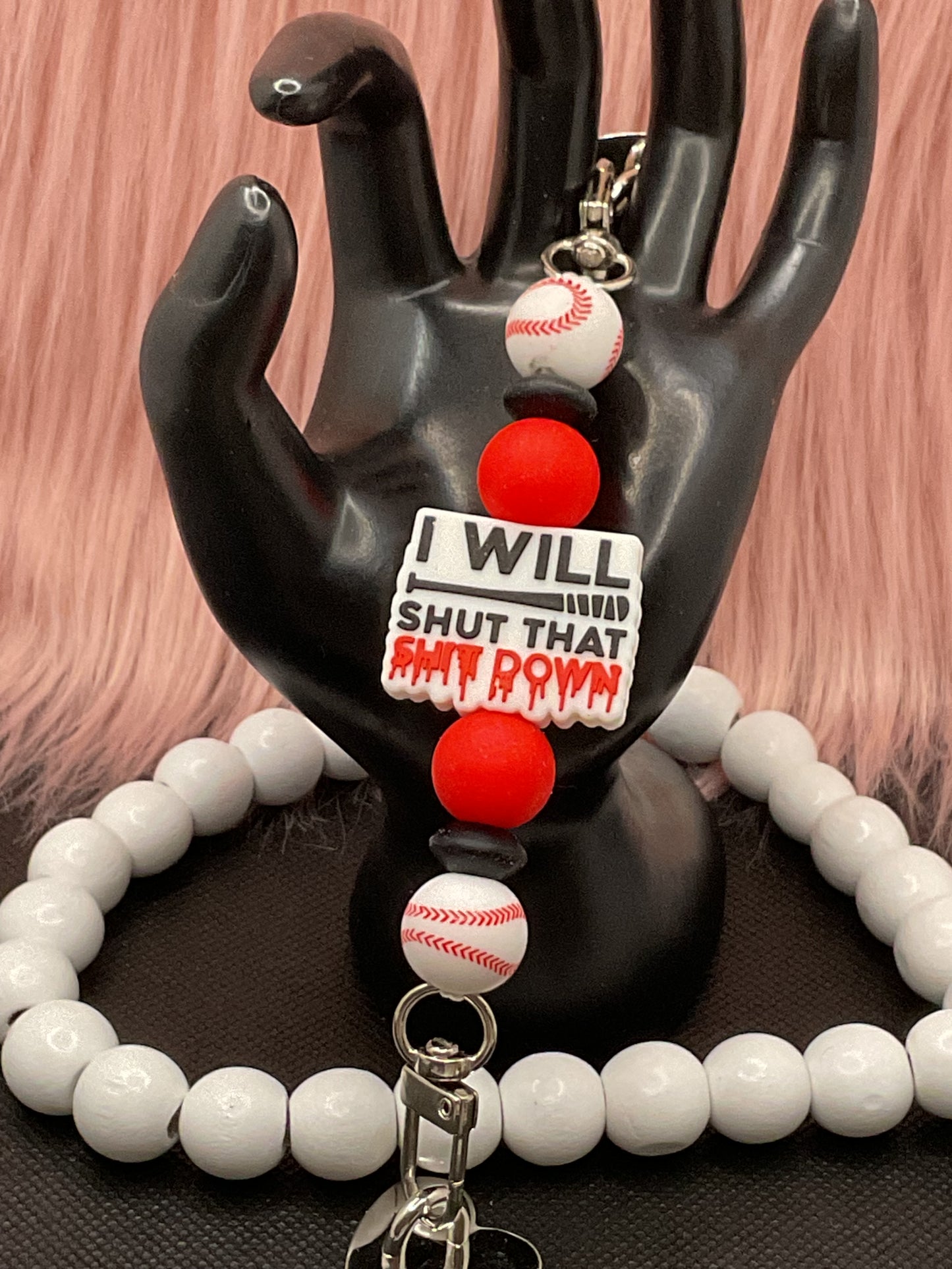 Beaded Phone Charm: Silicone Kindle Holder Strap