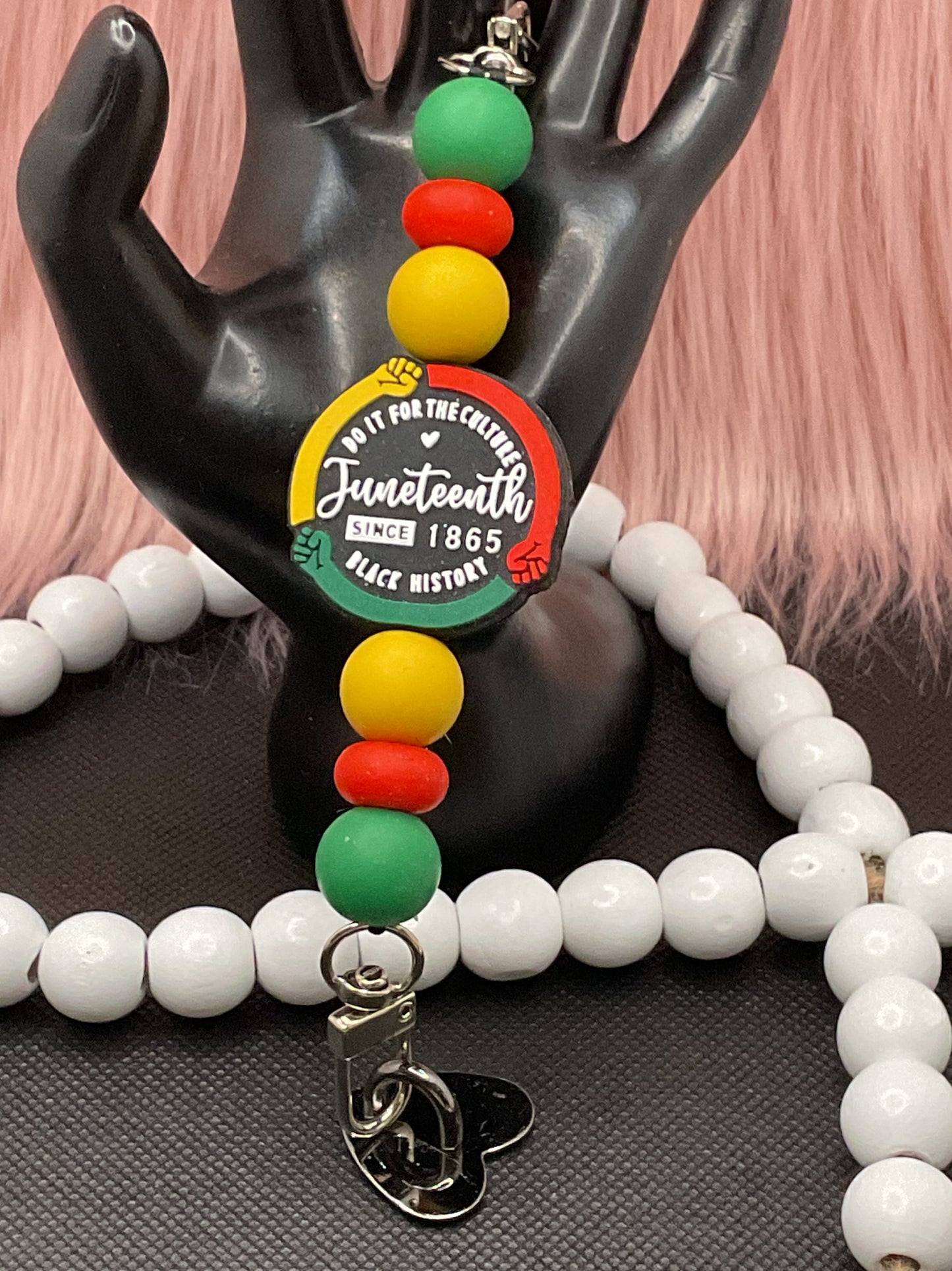 Beaded Phone Charm: Silicone Kindle Holder Strap
