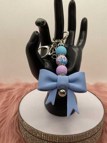 Silicone Bow Keychain/Beaded Keychain
