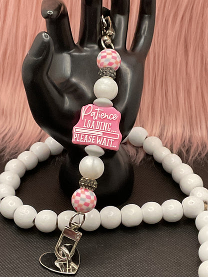 Beaded Phone Charm: Silicone Kindle Holder Strap