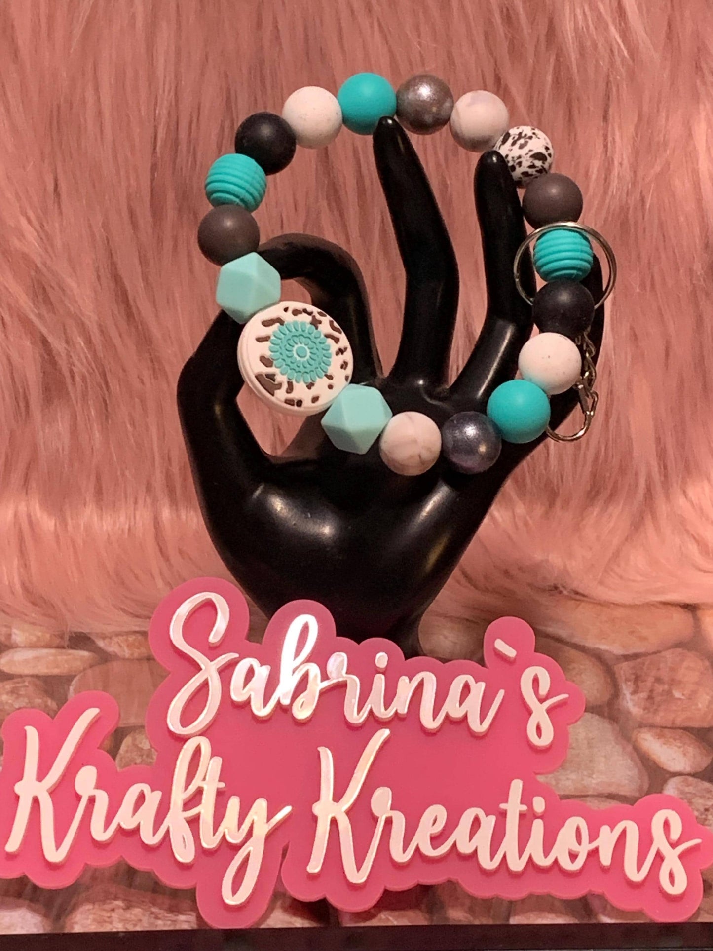 Silicone Beaded Wristlet