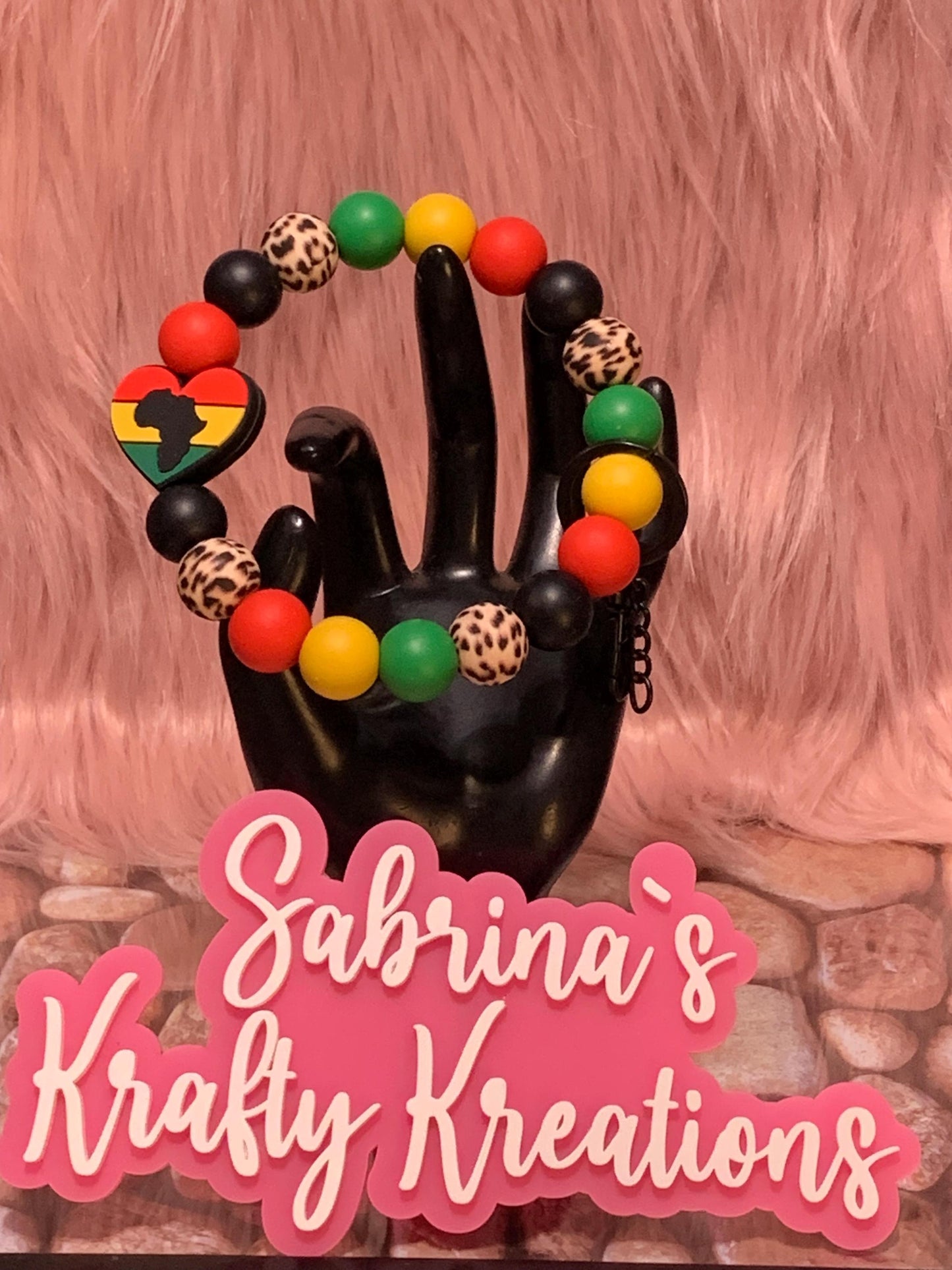 Silicone Beaded Wristlet
