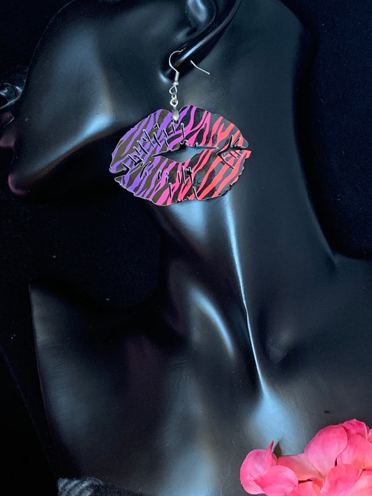 Sublimation Lips Earrings: Lightweight MDF, Hypoallergenic Post