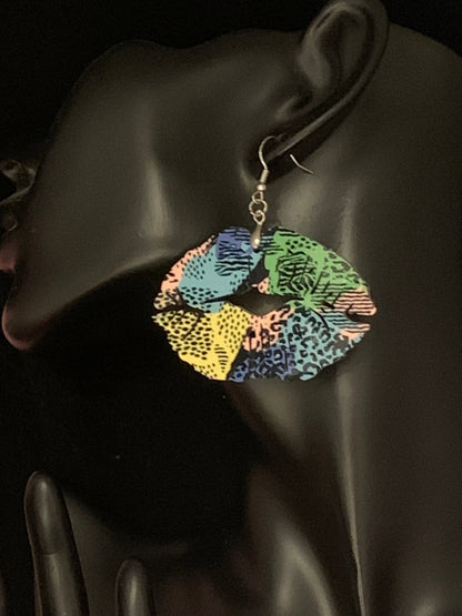 Sublimation Lips Earrings: Lightweight MDF, Hypoallergenic Post