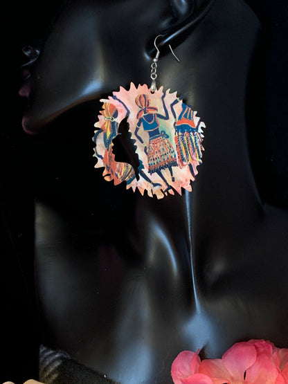 Africa/Earrings/Sublimation/Rectangle/Tear Drop/Round